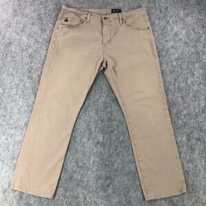 AG Adriano Goldschmied Pants Mens 36x32 (Actual 36x28) Tan Slim Straight Everett